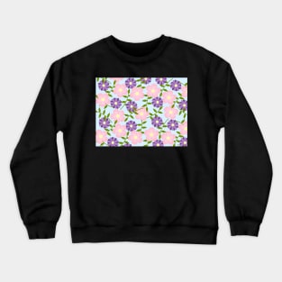 Floral Pink and Purple Design Crewneck Sweatshirt